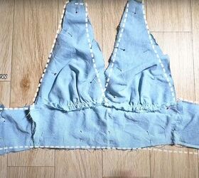 cropped denim top, Adding the lining