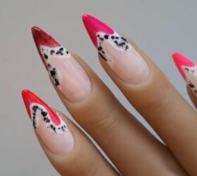 hot pink french tip nails, Hot pink French tip nails