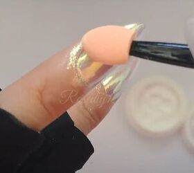 chrome mirror nails, Applying mirror powder