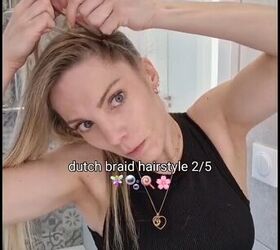 make a headband out of your own hair for this beautiful look, Creating a Dutch braid