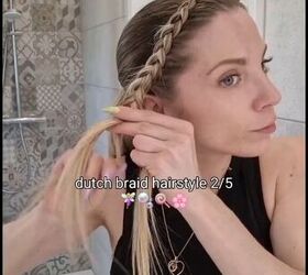 make a headband out of your own hair for this beautiful look, Creating a Dutch braid