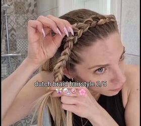make a headband out of your own hair for this beautiful look, Creating a Dutch braid