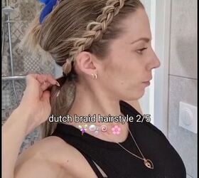 make a headband out of your own hair for this beautiful look, Creating a Dutch braid