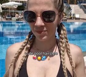 keep your hair braided this summer with this protective style, Cute pool hairstyle