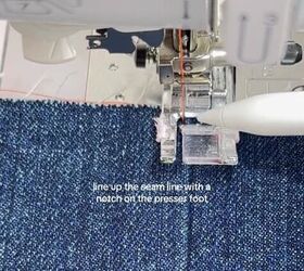 make your diys more clean with an edge stitch, Aligning the presser foot