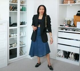 how to style a denim skirt, Styling a flared denim skirt