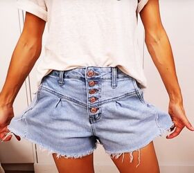 Flared jean shorts