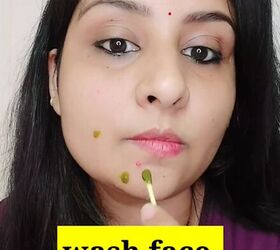 remove acne and blemishes with this easy recipe, Applying mixture to blemishes