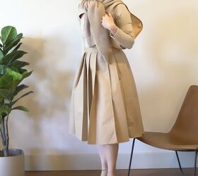 pleated midi skirt outfit, Beige pleated midi skirt outfit idea