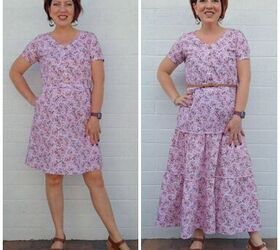 Refashion a Short Dress to a Tiered Maxi Dress!