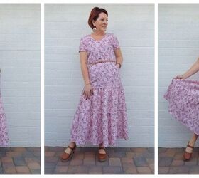 refashion a short dress to a tiered maxi dress