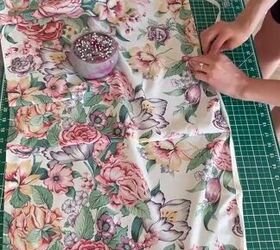 turn a thrifted tablecloth into your new favorite summer piece, Pinning the fabric