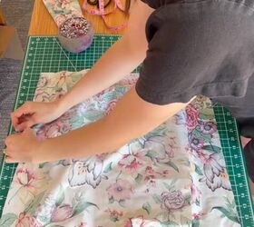 turn a thrifted tablecloth into your new favorite summer piece, Pinning the fabric