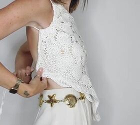 turn granny s lace couch covers into this hot summer top, DIYing a lace top for summer