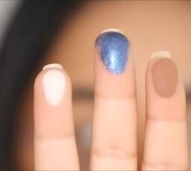 Three eyeshadow colors on fingers