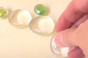 She put a bunch of clear glass stones in the oven to make something so cute and creative