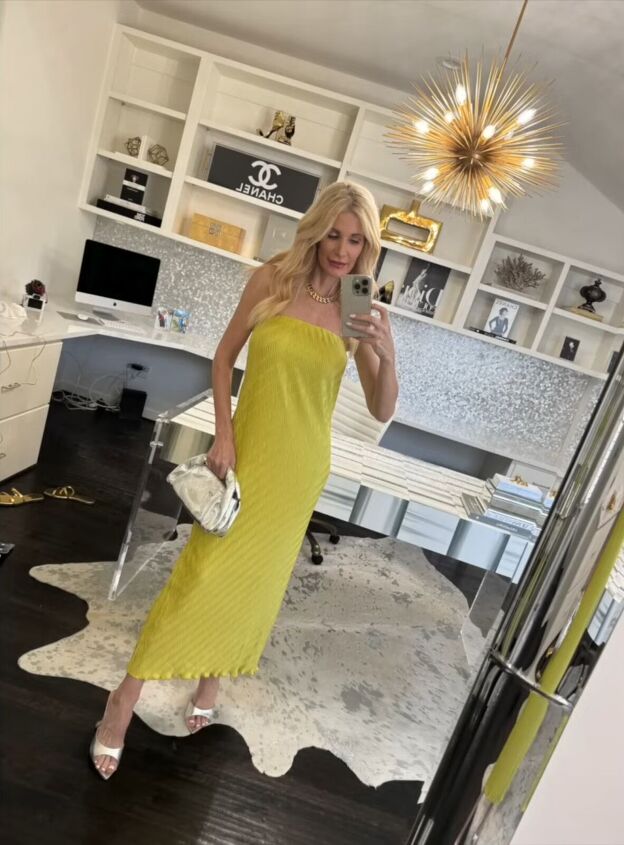 yellow dress with silver heels Priyanka Chopra wearing Yellow Tulle Midi Dress, Silver Leather Heeled Sandals