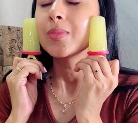 your skin will thank you for this summer hack, Applying frozen aloe pops to the skin