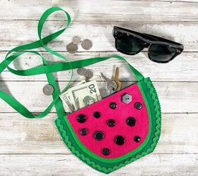 No Sew Felt Watermelon Purse with Kunin Felt Creatively Beth creativelybeth kunin felt craft diy watermelon free patterns summer purse tote bag