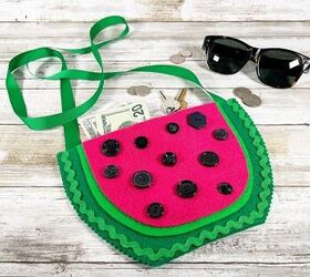 No Sew Felt Watermelon Purse with Kunin Felt Creatively Beth creativelybeth kunin felt craft diy watermelon free patterns summer purse tote bag