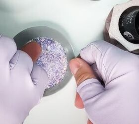 Applying dip powder on short natural nails