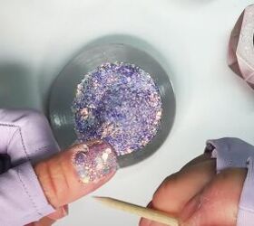 Applying dip powder on short natural nails