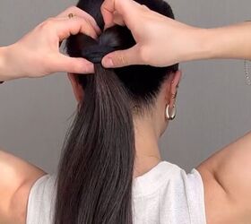 Tying a ponytail