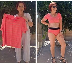 Hubby's Golf Shirt Refashioned Into Swimsuit!