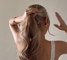 how to style your hair with this unique accessory, Tying a ponytail