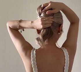 how to style your hair with this unique accessory, Wrapping the hair around the bun