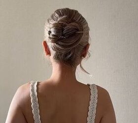 how to style your hair with this unique accessory, Hair stick bun hack