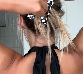 Creating a cute claw clip hairstyle