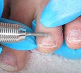 barbie pedicure, Removing dead skin around the nails