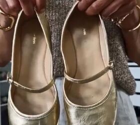 summer outfit idea, Gold ballet flats