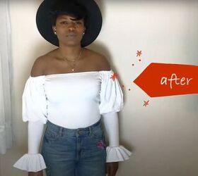 Cute DIY off-shoulder top 