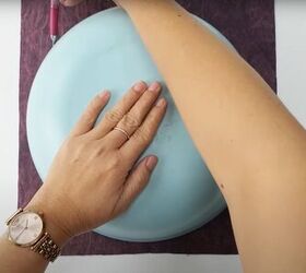 She places a plate over some fabric to make this unexpected idea (makes an awesome gift!)