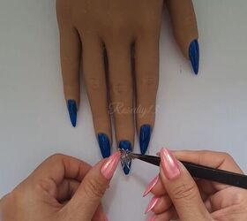 Creating a blue butterfly nail design