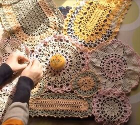 Upcycling vintage doilies into a top