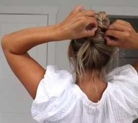 Creating a boho French twist hairdo