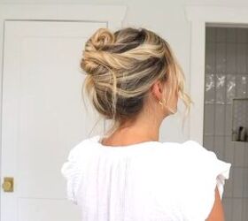 Boho French twist hairdo