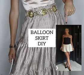 Turning a maxi skirt into a balloon skirt