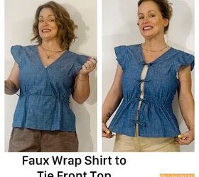 wrap top to tie front top