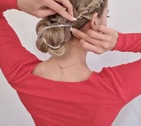 blow guests away with this sparkly updo, Creating an easy wedding hair updo