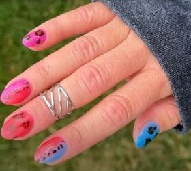 How to fix dip powder nails at home: animal print ombre nails