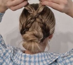 Hack to make your braided bun look extra thick and full