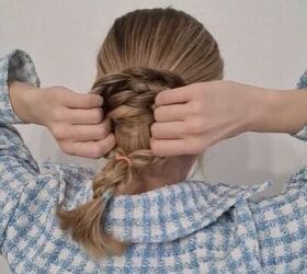 Hack to make your braided bun look extra thick and full