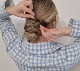 Hack to make your braided bun look extra thick and full