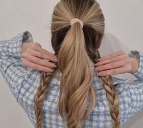 Hack to make your braided bun look extra thick and full