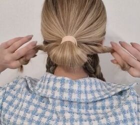 Hack to make your braided bun look extra thick and full