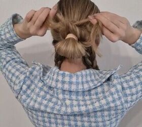 Hack to make your braided bun look extra thick and full